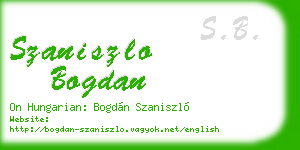 szaniszlo bogdan business card