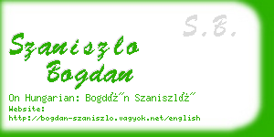 szaniszlo bogdan business card